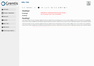 FAQ/Hilfebereich (Prototyp)