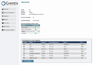User-Einstellungen (Prototyp)