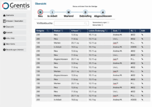Liste Einträge (Prototyp)