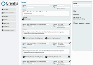 Verlauf zu Eintrag (Prototyp)